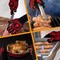 BBQ Fireproof Gloves, Grill Cut-Resistant 1472°F Heat Resistant Gloves, Non-Slip Silicone Oven Gloves, Kitchen Safe Cooking Gloves for Oven Mitts,Barbecue,Cooking, Frying,13.8 Inch-Red